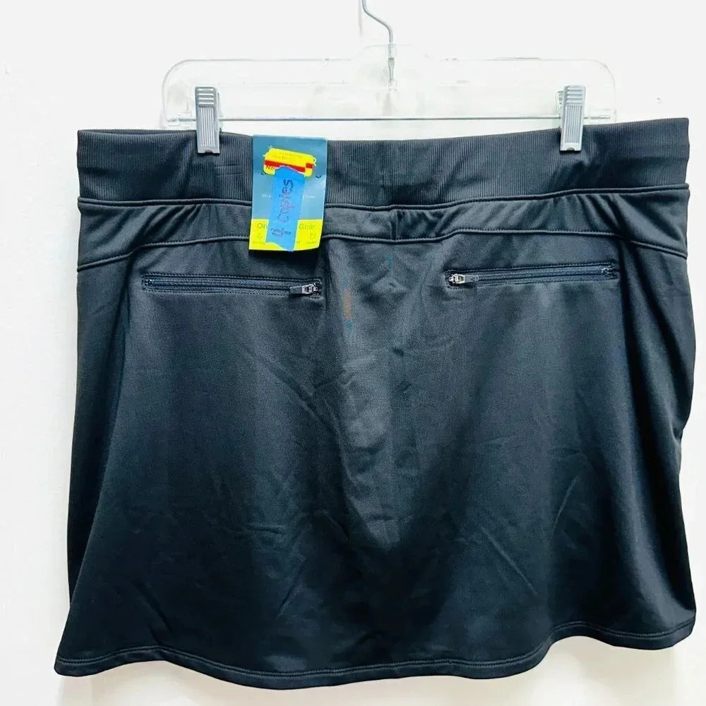 NWT TEK GEAR Women Elastic Waist Comfort Pocket Stretchy Black Skort Size XL - Picture 5 of 7